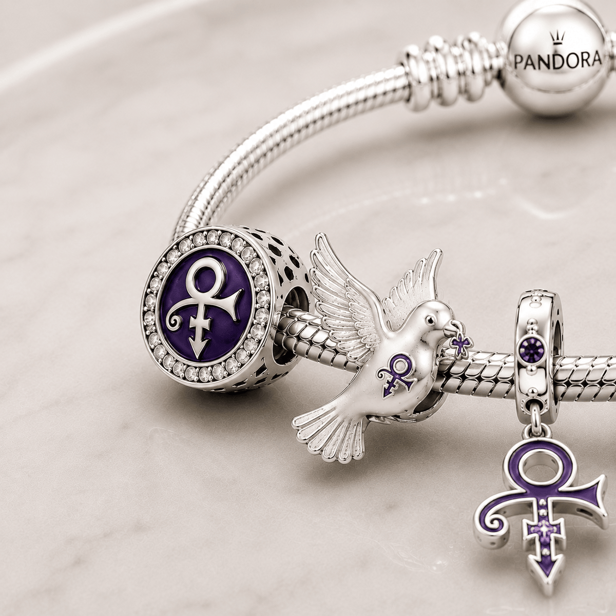 PRCE Silver Charm Bracelet Set BMD