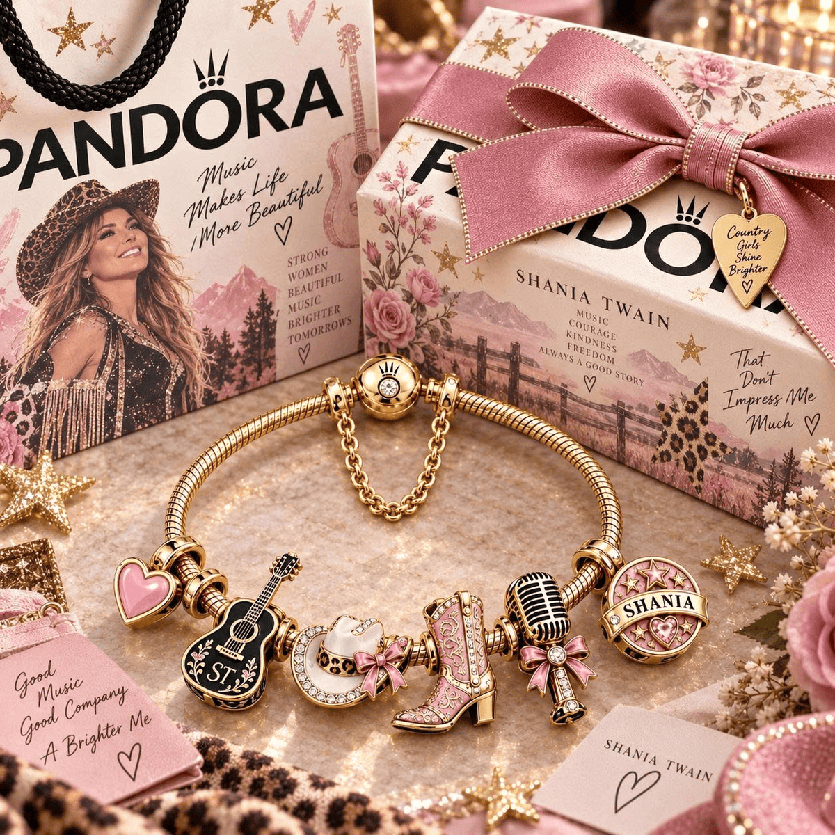 SNTW Gold Charm Bracelet Set TTN