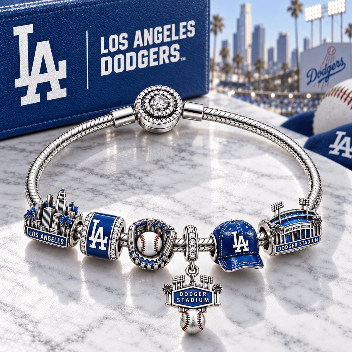 LAD Silver Charm Bracelet Set PTT