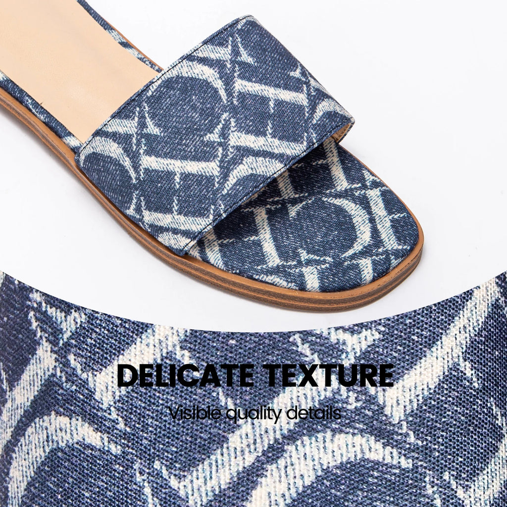 Seasonal New Simple Versatile Summer Women's Slippers Wear Comfortable Letters Print Classic Retro Style Women's Sandals